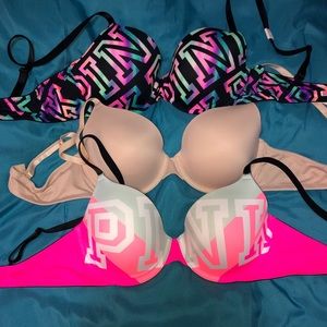 PINK Victoria’s Secret bras.